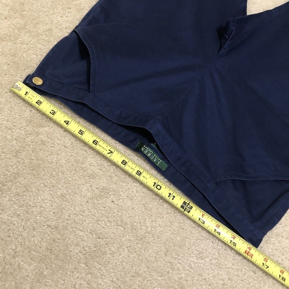 Lauren Ralph Lauren Chino Pants Womens Size 8 Navy Straight Leg Cotton Side Zip - Picture 3 of 6
